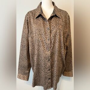 Chico’s Animal Print Button-Up Shirt - Size 4 (20/22)